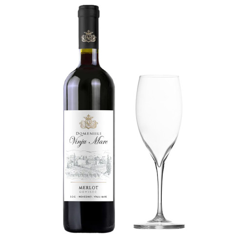 Domeniile Vânju Mare Merlot, roșu demisec 750ml